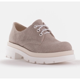 Marco Shoes Zapatos de tela con suela gruesa gris 1