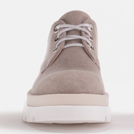 Marco Shoes Zapatos de tela con suela gruesa gris 2