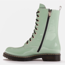 Marco Shoes Botines altos, botas atadas a suela translúcida verde 4
