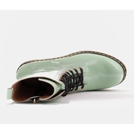 Marco Shoes Botines altos, botas atadas a suela translúcida verde 8