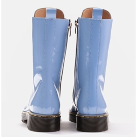Marco Shoes Botines altos, botas atadas a suela translúcida azul 6