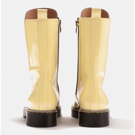 Marco Shoes Botines altos, botas atadas a suela translúcida amarillo 6