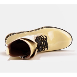 Marco Shoes Botines altos, botas atadas a suela translúcida amarillo 8