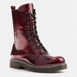 Marco Shoes Botines altos, botas atadas a suela translúcida rojo 2