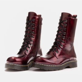 Marco Shoes Botines altos, botas atadas a suela translúcida rojo 5