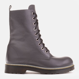 Marco Shoes Botines altos, botas atadas a suela translúcida gris 1