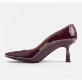 Marco Shoes Zapatos de salón elegantes hechos de laca burdeos rojo 3
