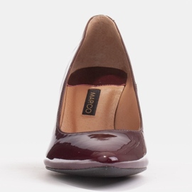 Marco Shoes Zapatos de salón elegantes hechos de laca burdeos rojo 2