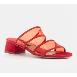 Marco Shoes Zapatillas de mujer con rayas translúcidas rojo 1