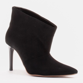 Marco Shoes Alfileres de cuero con frente extendido negro 2