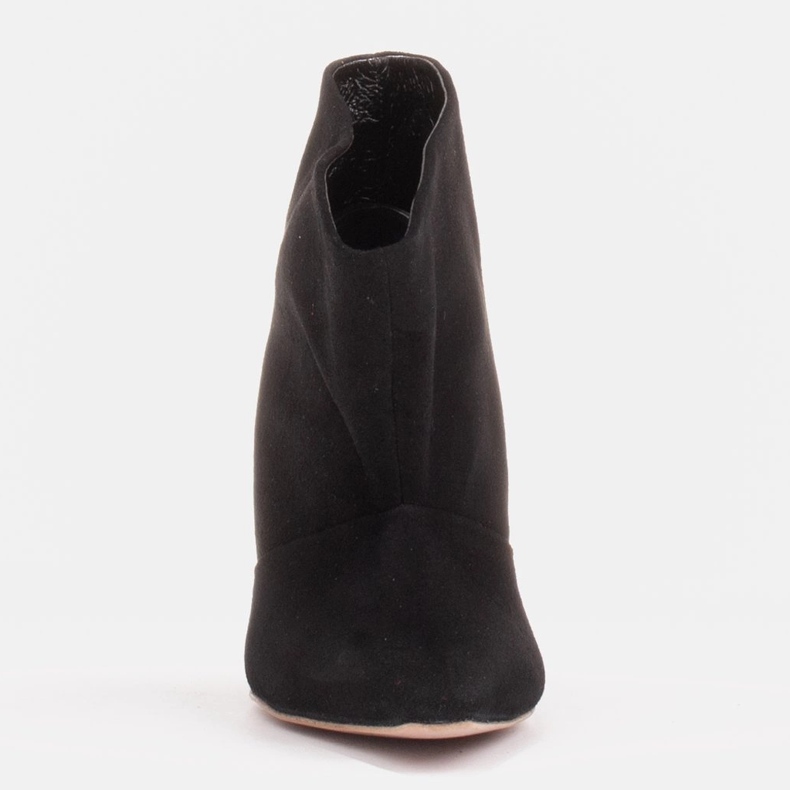 Marco Shoes Alfileres de cuero con frente extendido negro 1