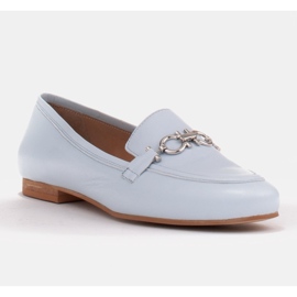 Marco Shoes Mocasines de mujer bailarinas con adorno azul 1