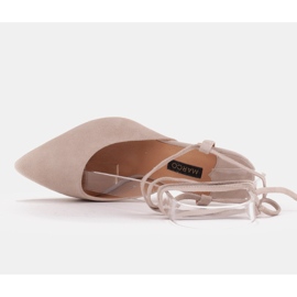 Marco Shoes Bombas atadas alrededor del tobillo beige 5