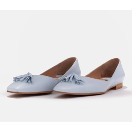 Marco Shoes Bailarinas de mujer con laterales bajos azul 2