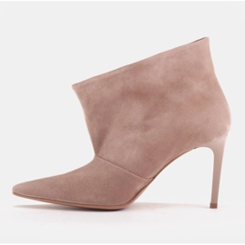 Marco Shoes Alfileres de cuero con frente extendido beige 2