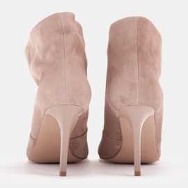 Marco Shoes Alfileres de cuero con frente extendido beige 4