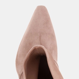 Marco Shoes Alfileres de cuero con frente extendido beige 6