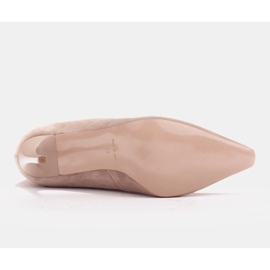 Marco Shoes Alfileres de cuero con frente extendido beige 7
