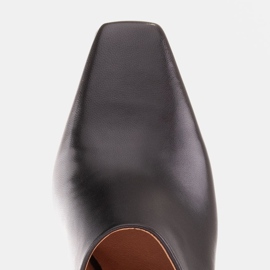 Marco Shoes Salón de verano de piel con espalda abierta negro 5