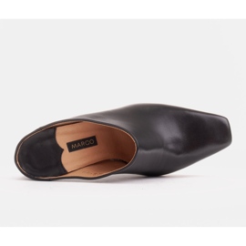 Marco Shoes Salón de verano de piel con espalda abierta negro 6