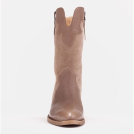 Marco Shoes Bota cowboy Clara con pespuntes decorativos beige 1