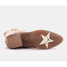 Marco Shoes Bota cowboy Clara con pespuntes decorativos beige 6