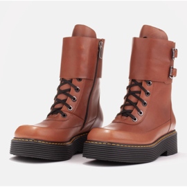 Marco Shoes Botas Federica con cierres decorativos marrón 4