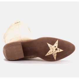 Marco Shoes Botas vaqueras Iolanda con costuras decorativas beige 2