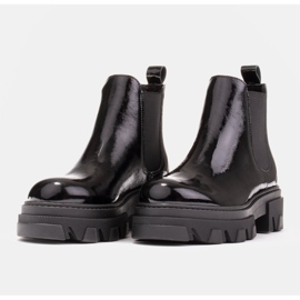 Marco Shoes Botas Chelsea Serena con suela gruesa negro 4