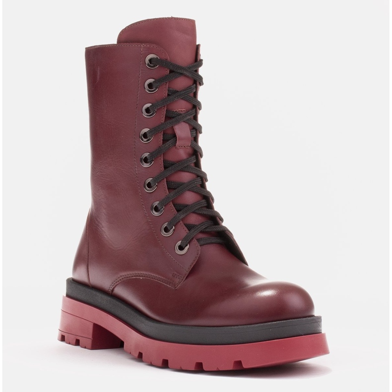 Marco Shoes Botas Giulia con cordones burdeos rojo 1 Marco Shoes Botas Giulia con cordones burdeos rojo 1
