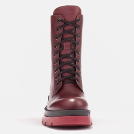 Marco Shoes Botas Giulia con cordones burdeos rojo 4
