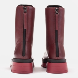 Marco Shoes Botas Giulia con cordones burdeos rojo 7