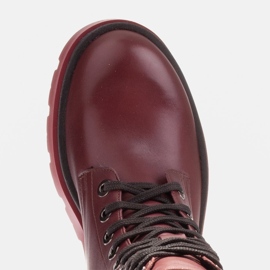 Marco Shoes Botas Giulia con cordones burdeos rojo 6