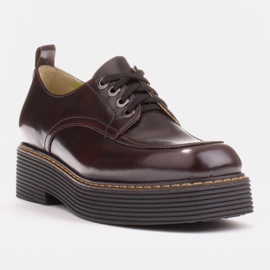 Marco Shoes Mocasines Chiara en piel cepillada negro rojo 2