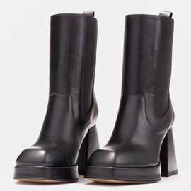 Marco Shoes Botines de plataforma con goma en el empeine negro 4