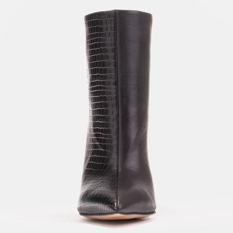 Marco Shoes Botas de tacón de aguja con pespuntes negro 1 Marco Shoes Botas de tacón de aguja con pespuntes negro 1