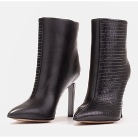 Marco Shoes Botas de tacón de aguja con pespuntes negro 4