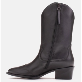 Marco Shoes Bota cowboy negra de piel auténtica negro 4