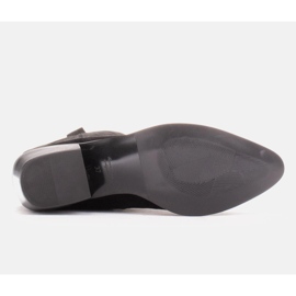 Marco Shoes Bota cowboy negra confeccionada en ante natural negro 7