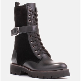 Marco Shoes Botas con cordones y suela ligera 2118B negro 3