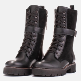 Marco Shoes Botas con cordones y suela ligera 2118B negro 6