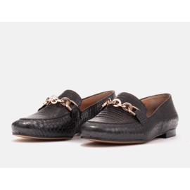 Marco Shoes Bailarinas con cadena de oro negro 3