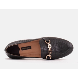 Marco Shoes Bailarinas con cadena de oro negro 4