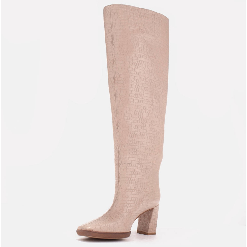 Marco Shoes Botas de tacón para pantorrilla ancha beige 1