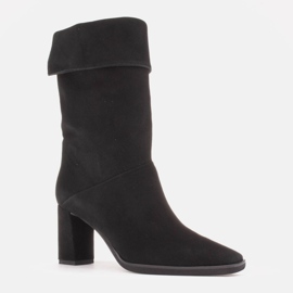 Marco Shoes Botines de tacón con cuello vuelto negro 1
