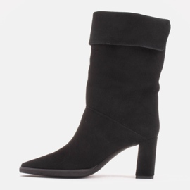Marco Shoes Botines de tacón con cuello vuelto negro 2