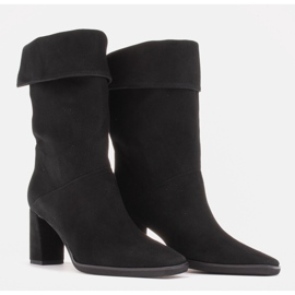 Marco Shoes Botines de tacón con cuello vuelto negro 3