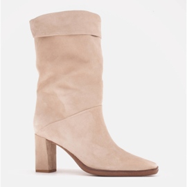 Marco Shoes Botines de tacón con cuello vuelto beige 1 Marco Shoes Botines de tacón con cuello vuelto beige 1