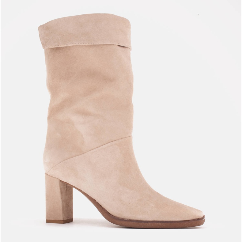 Marco Shoes Botines de tacón con cuello vuelto beige 1 Marco Shoes Botines de tacón con cuello vuelto beige 1