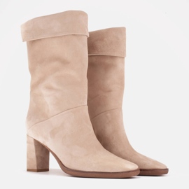 Marco Shoes Botines de tacón con cuello vuelto beige 3
